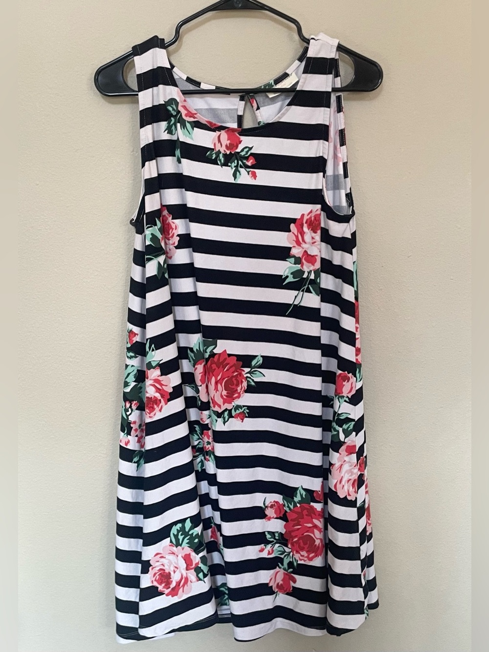 Bobbie Brooks Striped Pink Floral Dress